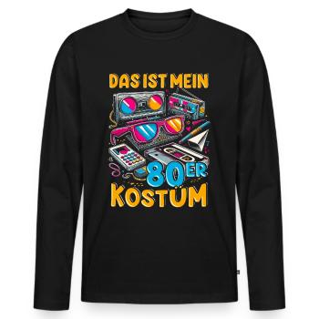 This is my 80s costume - Men's Premium Organic Long Sleeve Shirt - black - Front - Nico (187cm)