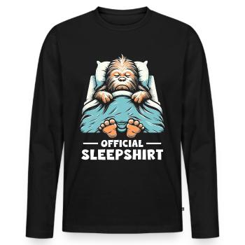 Chemise de nuit officielle - T-shirt manches longues Premium bio Homme - noir - Devant - Nico (187cm)