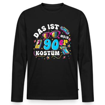 This is my 90s costume - Men's Premium Organic Long Sleeve Shirt - black - Front - Nico (187cm)