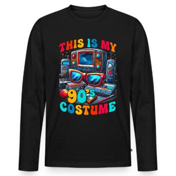 This is my 90s costume - Men's Premium Organic Long Sleeve Shirt - black - Front - Nico (187cm)