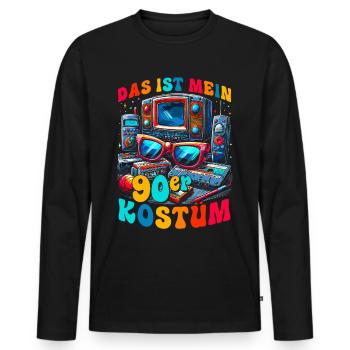 This is my 90s costume - Men's Premium Organic Long Sleeve Shirt - black - Front - Nico (187cm)