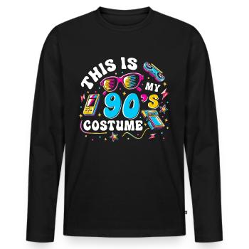 This Is My 90s Costume - Men's Premium Organic Long Sleeve Shirt - black - Front - Nico (187cm)