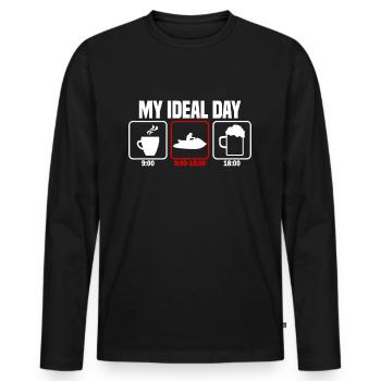 Ma journée parfaite Jet Ski Jet Ski - T-shirt manches longues Premium bio Homme - noir - Devant - Nico (187cm)