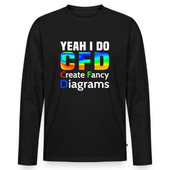 Ja ich mache CFD lustig Fluiddynamik Ingenieur - Männer Premium Bio Langarmshirt - Schwarz - Vorne - Nico (187cm)