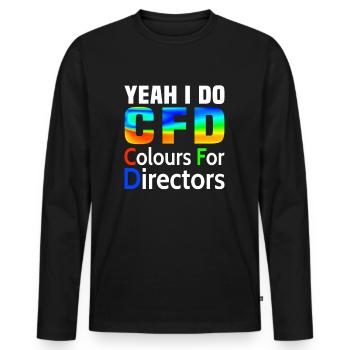 Ja ich mache CFD lustig Fluiddynamik Ingenieur - Männer Premium Bio Langarmshirt - Schwarz - Vorne - Nico (187cm)