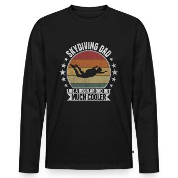 Skydiving dad Sky Diving - Männer Premium Bio Langarmshirt - Schwarz - Vorne - Nico (187cm)