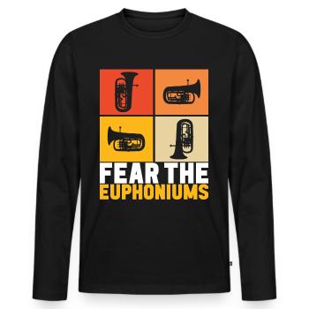 Euphonium Euphoniste - T-shirt manches longues Premium bio Homme - noir - Devant - Nico (187cm)