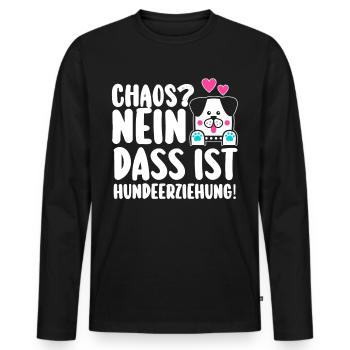 Chien Propriétaire de chien Propriétaire de chien Dresseur de chiens Chiens - T-shirt manches longues Premium bio Homme - noir - Devant - Nico (187cm)