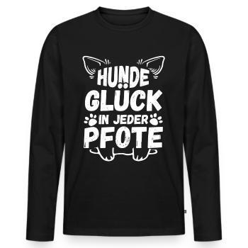 Chien Propriétaire De Chien Propriétaire De Chien Motif Chiens - T-shirt manches longues Premium bio Homme - noir - Devant - Nico (187cm)