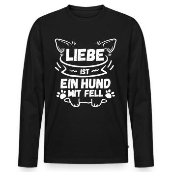 Chien Propriétaire De Chien Propriétaire De Chien Motif Chiens - T-shirt manches longues Premium bio Homme - noir - Devant - Nico (187cm)