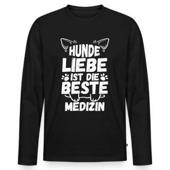 Chien Propriétaire De Chien Propriétaire De Chien Motif Chiens - T-shirt manches longues Premium bio Homme - noir - Devant - Nico (187cm)