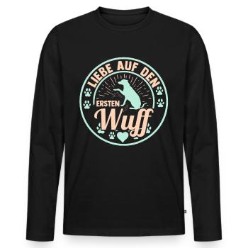 Chien Propriétaire De Chien Propriétaire De Chien Motif Chiens - T-shirt manches longues Premium bio Homme - noir - Devant - Nico (187cm)