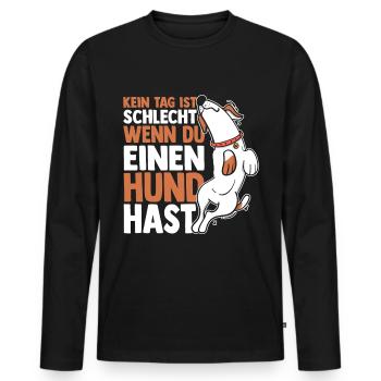 Chien Propriétaire De Chien Propriétaire De Chien Motif Chiens - T-shirt manches longues Premium bio Homme - noir - Devant - Nico (187cm)