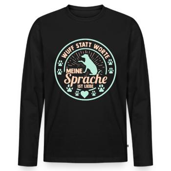 Chien Propriétaire De Chien Propriétaire De Chien Motif Chiens - T-shirt manches longues Premium bio Homme - noir - Devant - Nico (187cm)