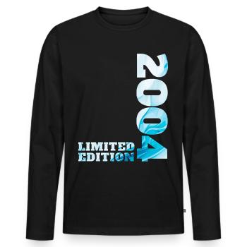 Édition limitée 2004 - T-shirt manches longues Premium bio Homme - noir - Devant - Nico (187cm)