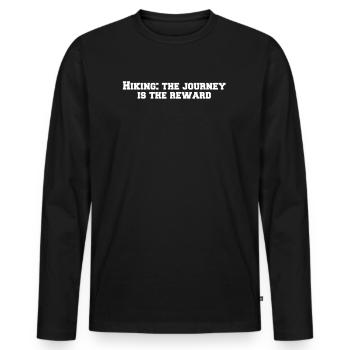 Wandern - Randonnée : le voyage est la récompense - T-shirt manches longues Premium bio Homme - noir - Devant - Nico (187cm)