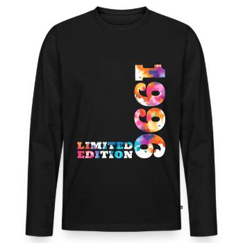 Colorful Birthday Limited Edition 1996 - Men's Premium Organic Long Sleeve Shirt - black - Front - Nico (187cm)