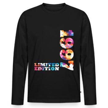 Anniversaire coloré édition limitée 1997 - T-shirt manches longues Premium bio Homme - noir - Devant - Nico (187cm)