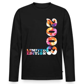 Colorful Birthday Limited Edition 2003 - Men's Premium Organic Long Sleeve Shirt - black - Front - Nico (187cm)