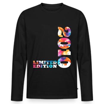Colorful Birthday Limited Edition 2010 - Men's Premium Organic Long Sleeve Shirt - black - Front - Nico (187cm)