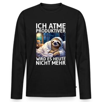 Sloth - Men's Premium Organic Long Sleeve Shirt - black - Front - Nico (187cm)
