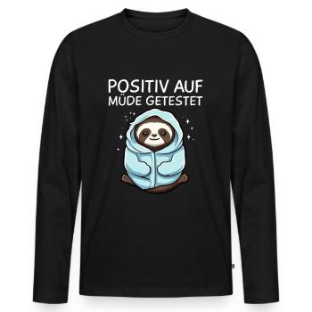 Sloth - Men's Premium Organic Long Sleeve Shirt - black - Front - Nico (187cm)
