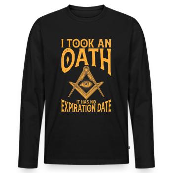 Freimaurer Winkel & Zirkel FREEMASON Prince Hall - Männer Premium Bio Langarmshirt - Schwarz - Vorne - Nico (187cm)
