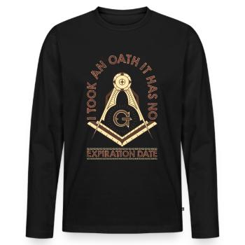 Freimaurer Winkel & Zirkel FREEMASON Prince Hall - Männer Premium Bio Langarmshirt - Schwarz - Vorne - Nico (187cm)