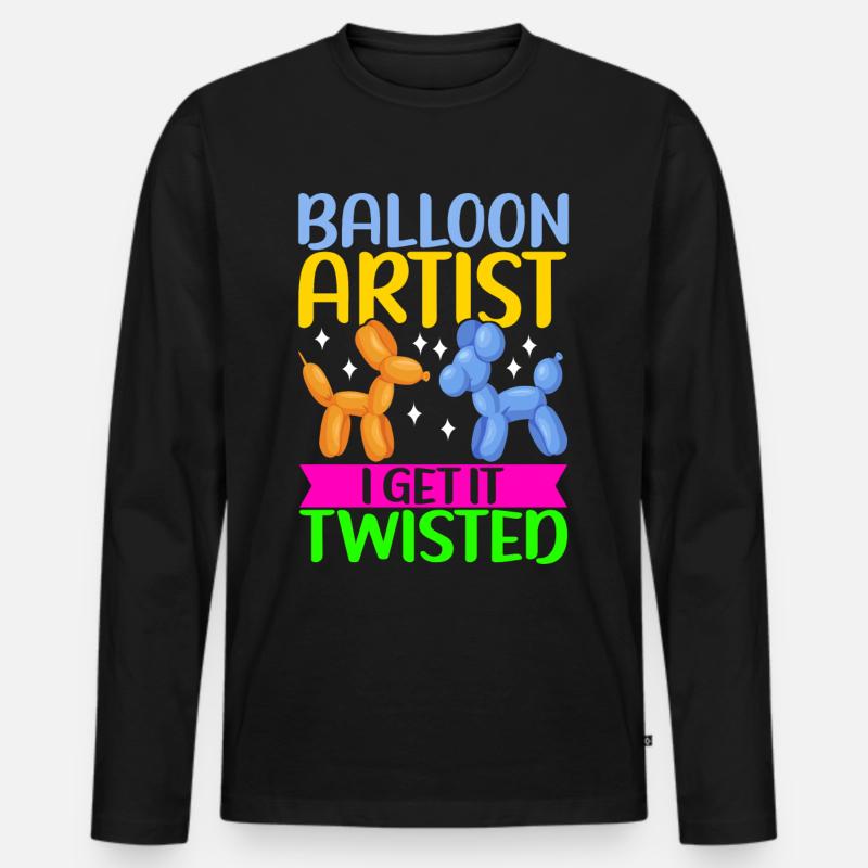 Ballontier Balloon Twisting - Männer Premium Bio Langarmshirt - Schwarz