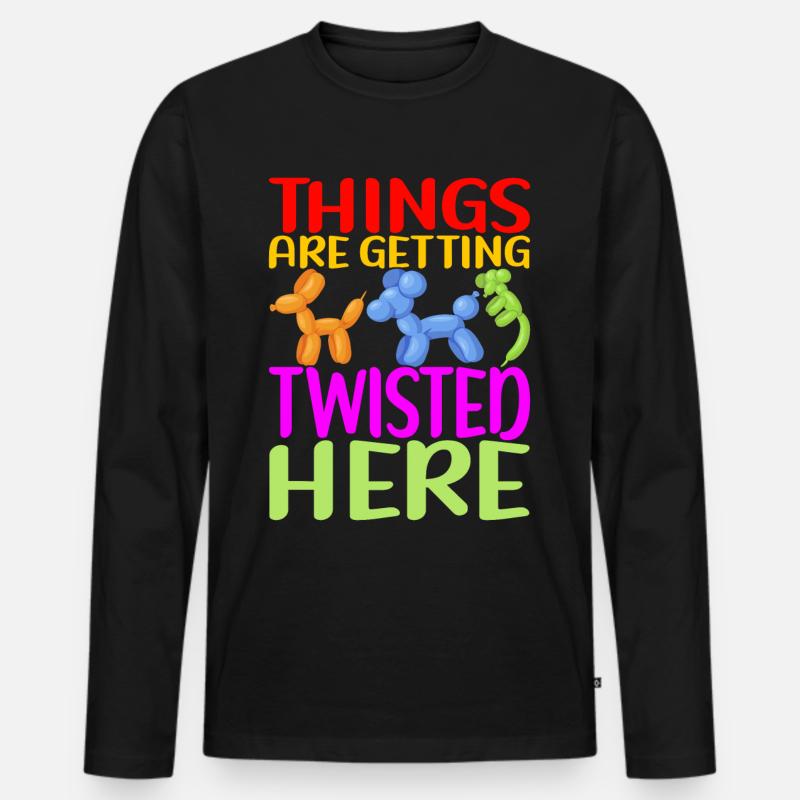 Ballontier Balloon Twisting - Männer Premium Bio Langarmshirt - Schwarz