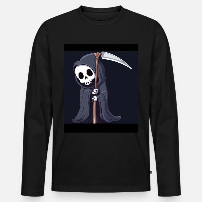 Sensenmann - Männer Premium Bio Langarmshirt - Schwarz