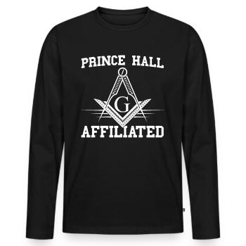 Freimaurer Winkel & Zirkel FREEMASON Prince Hall - Männer Premium Bio Langarmshirt - Schwarz - Vorne - Nico (187cm)