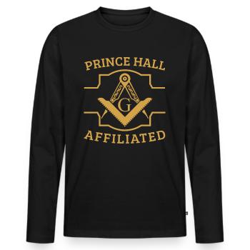 Freimaurer Winkel & Zirkel FREEMASON Prince Hall - Männer Premium Bio Langarmshirt - Schwarz - Vorne - Nico (187cm)