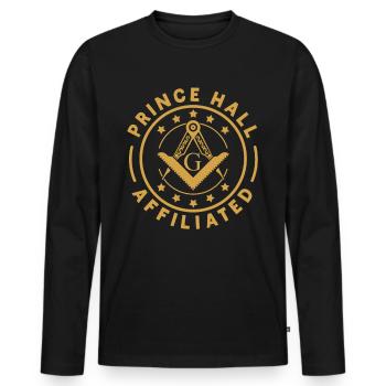 Freimaurer Winkel & Zirkel FREEMASON Prince Hall - Männer Premium Bio Langarmshirt - Schwarz - Vorne - Nico (187cm)