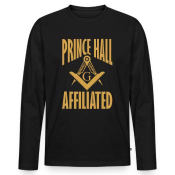 Freimaurer Winkel & Zirkel FREEMASON Prince Hall - Männer Premium Bio Langarmshirt - Schwarz - Vorne - Nico (187cm)