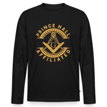 Freimaurer Winkel & Zirkel FREEMASON Prince Hall - Männer Premium Bio Langarmshirt - Schwarz - Vorne - Nico (187cm)
