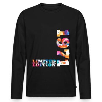 Anniversaire coloré édition limitée 1972 - T-shirt manches longues Premium bio Homme - noir - Devant - Nico (187cm)