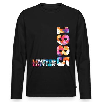 Colorful Birthday Limited Edition 1985 - Men's Premium Organic Long Sleeve Shirt - black - Front - Nico (187cm)