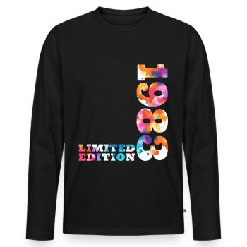 Anniversaire coloré édition limitée 1983 - T-shirt manches longues Premium bio Homme - noir - Devant - Nico (187cm)