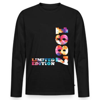 Colorful Birthday Limited Edition 1987 - Men's Premium Organic Long Sleeve Shirt - black - Front - Nico (187cm)