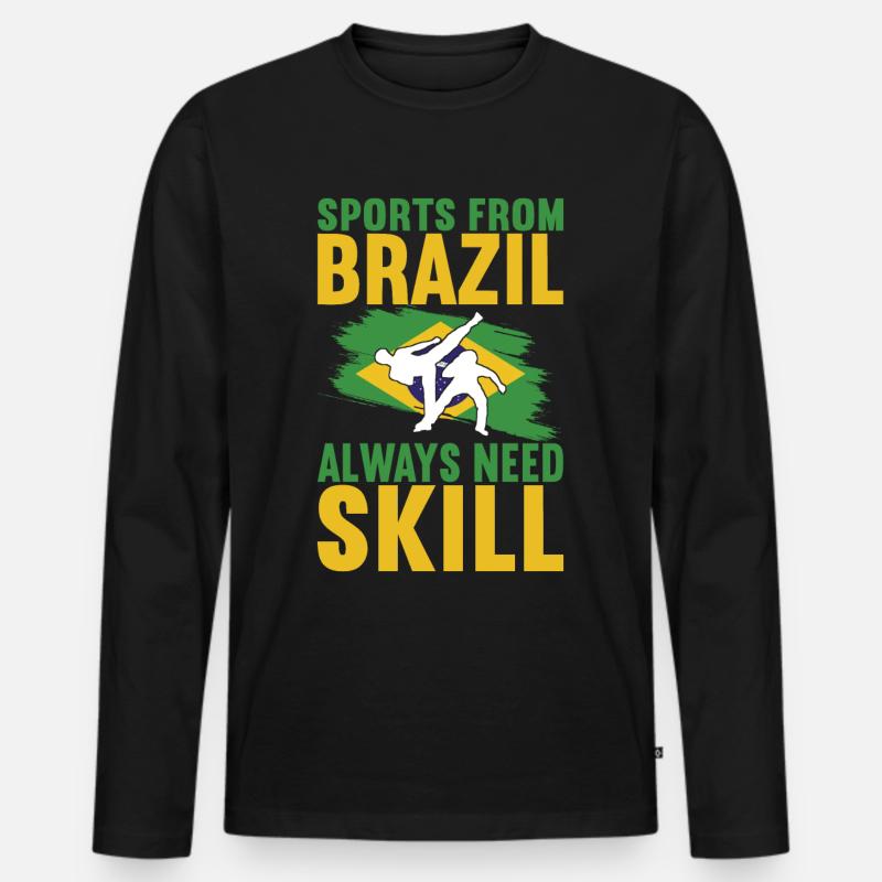 Capoeira Capoeirista - Männer Premium Bio Langarmshirt - Schwarz