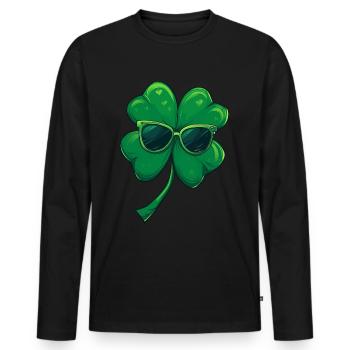 Shamrock Shamrock Lunettes de soleil Saint Patrick - T-shirt manches longues Premium bio Homme - noir - Devant - Nico (187cm)