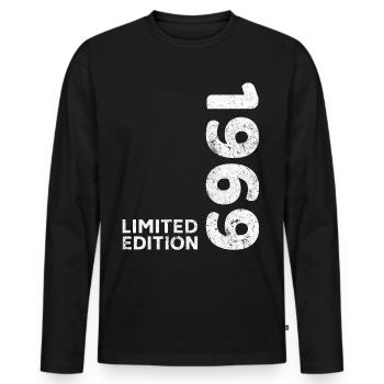 Birthday 1969 Limited Edition Vintage 1969 - Men's Premium Organic Long Sleeve Shirt - black - Front - Nico (187cm)