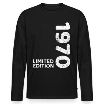 Anniversaire des années 1970 Limited Edition Vintage des années 1970 - T-shirt manches longues Premium bio Homme - noir - Devant - Nico (187cm)