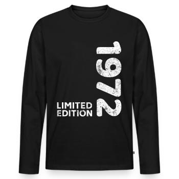 Birthday 1972 Limited Edition Vintage 1972 - Men's Premium Organic Long Sleeve Shirt - black - Front - Nico (187cm)