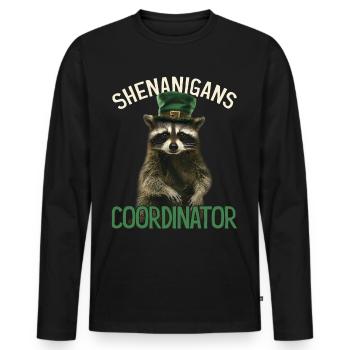 Shenanigans Coordinator Cute Raccoon Funny - Men's Premium Organic Long Sleeve Shirt - black - Front - Nico (187cm)