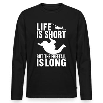 Parachutiste Parachutiste - T-shirt manches longues Premium bio Homme - noir - Devant - Nico (187cm)