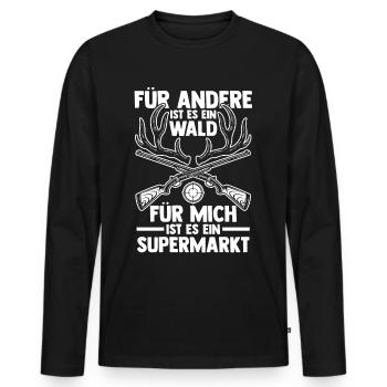 Hunting Hunting Deer Hunting Wild Boar Hunting Hunter - Men's Premium Organic Long Sleeve Shirt - black - Front - Nico (187cm)