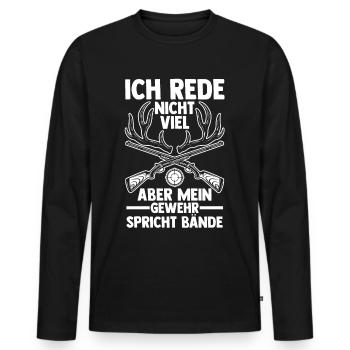 Hunting Hunting Deer Hunting Wild Boar Hunting Hunter - Men's Premium Organic Long Sleeve Shirt - black - Front - Nico (187cm)