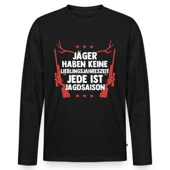 Hunting Hunting Deer Hunting Wild Boar Hunting Hunter - Men's Premium Organic Long Sleeve Shirt - black - Front - Nico (187cm)